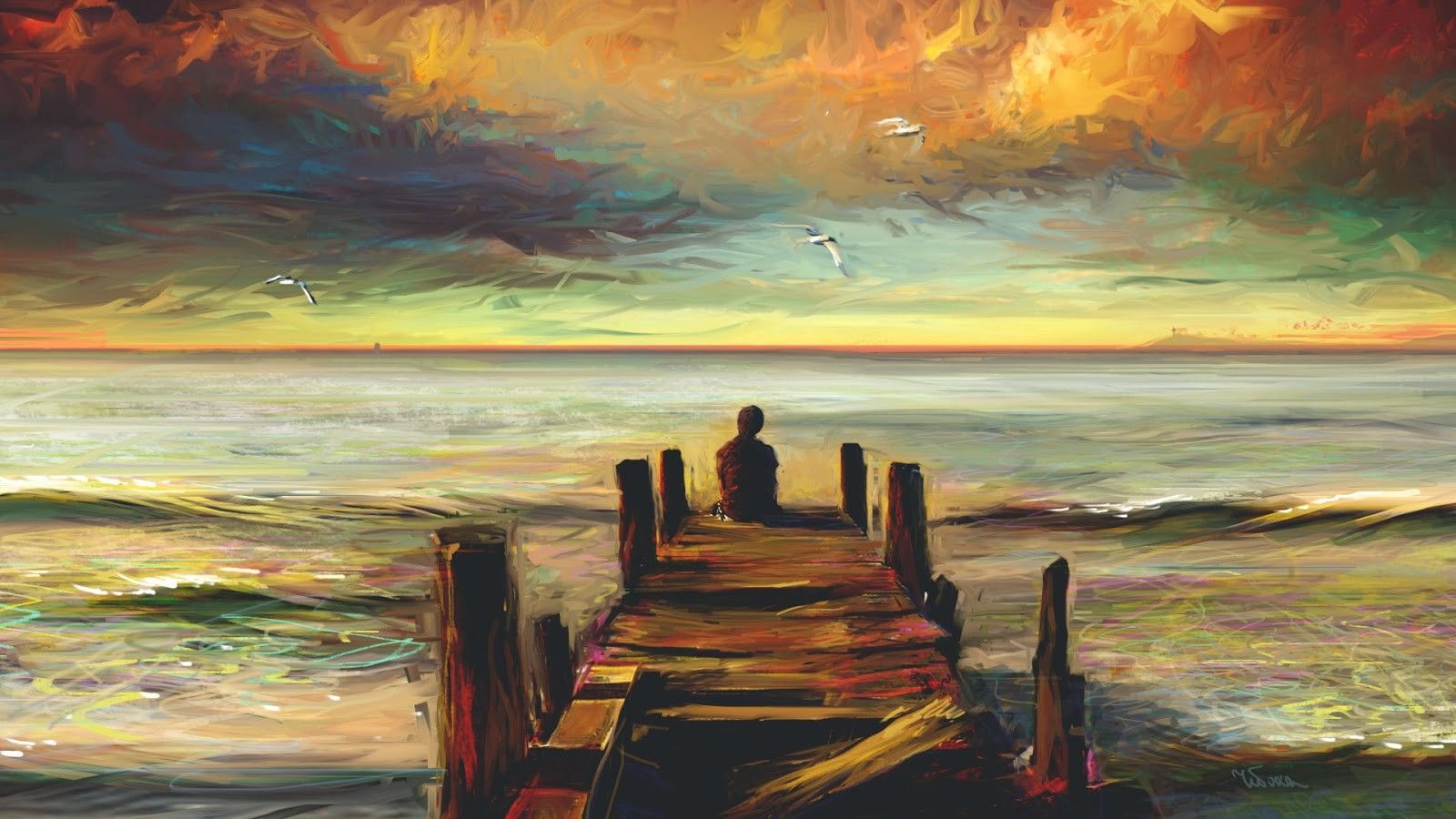 How To Make Your Life A Masterpiece Goalcast   Lonely Boy At Sea Watching Sunset Oil Painting HD Photo 