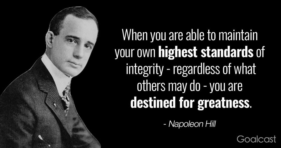 Napoleon Hill Quote on Integrity  Goalcast