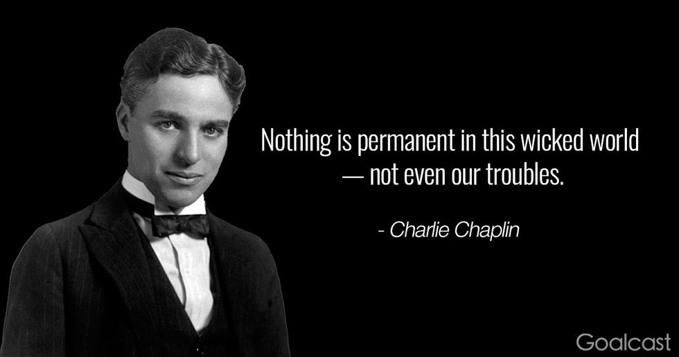 Charlie Chaplin Quote Nothing Is Permanent Goalcast