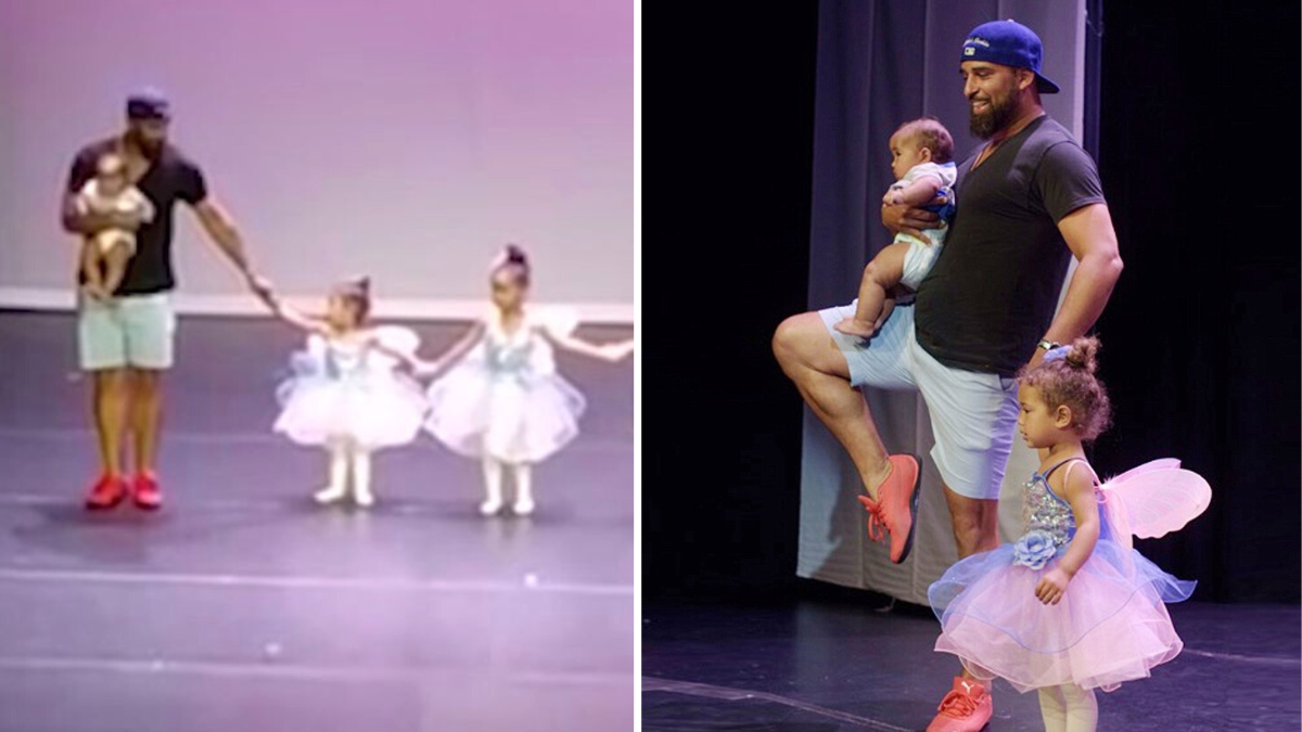 Dad Dances With 2 Year Old Daughter On Stage To Ease Her Stage Fright