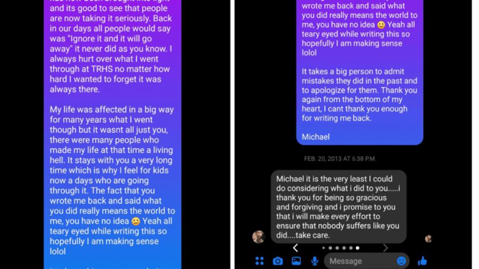 Man Messages His High School Bully on Facebook & Receives an Apology